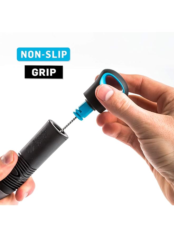 إيروريكس فرشاة تنظيف زجاجة الخلاط 2 في 1 مع شاكر وقشة، عبوة واحدة، رمادي - Image 4