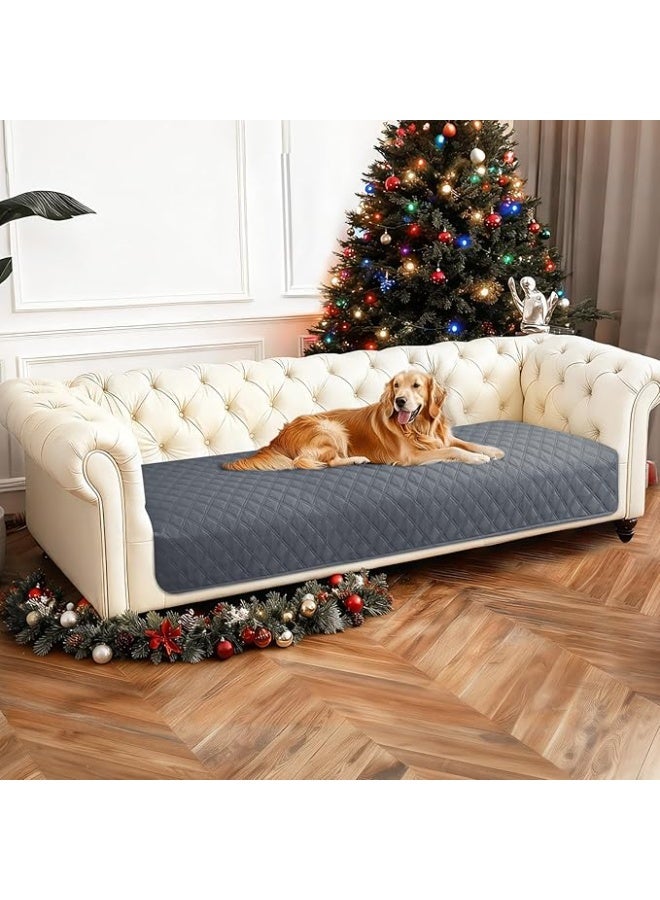 بطانية للكلاب مقاومة للماء ، غطاء سرير ناعم غير قابل للانزلاق، غطاء اريكة للكلاب قابل للغسل، يحمي الاريكة والاثاث والقفص والسيارة (30 × 70 انش، رمادي داكن) - Image 5