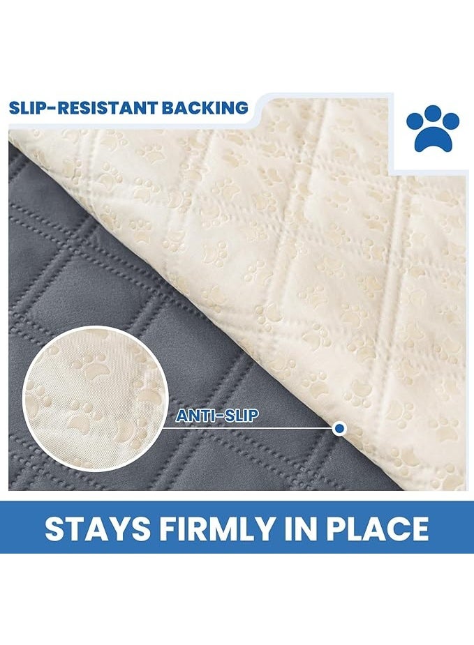 بطانية للكلاب مقاومة للماء ، غطاء سرير ناعم غير قابل للانزلاق، غطاء اريكة للكلاب قابل للغسل، يحمي الاريكة والاثاث والقفص والسيارة (30 × 70 انش، رمادي داكن) - Image 2