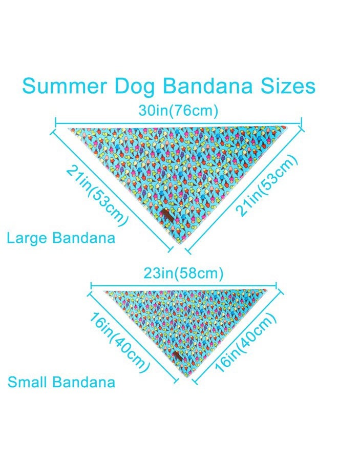 Yutoner Summer Dog Bandana, Hawaii Bandana for Small Medium Dog, Cute Blue Puppy Bandana, Cotton Adorable Pet Triangle Bid Scarf Kerchief for Girl Boy Dogs or Cats - Image 4