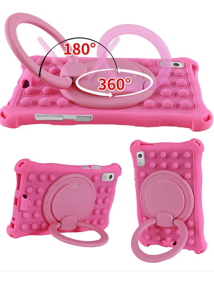 General Case Compatible with Lenovo Tab M9 TB-310FU TB 310XC 9.0'' 2023 Kids Soft Silicon 360 Rotating Ring Stand Cover with Should Strap and Pen  - Image 3