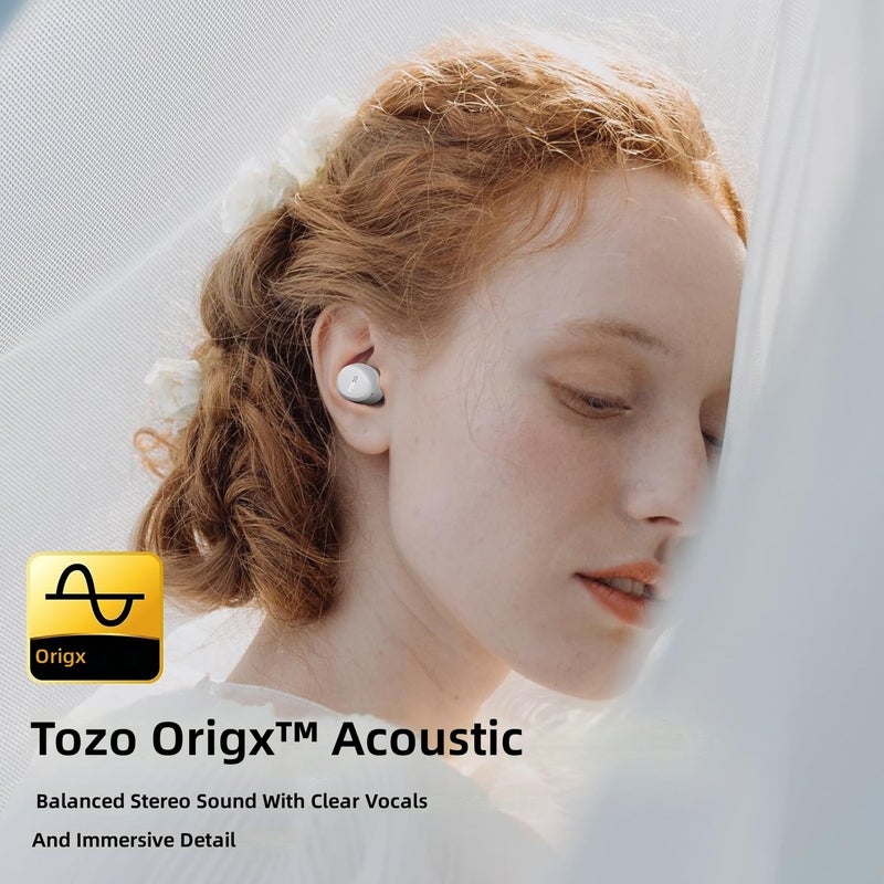 TOZO A1 Wireless Earbuds Bluetooth 5.3 Lightweight In-Ear Headphones with IPX5 Waterproof, Dual Mics for AI Calls, Premium Sound, Charging Case, 32 EQ Presets via App - Image 5