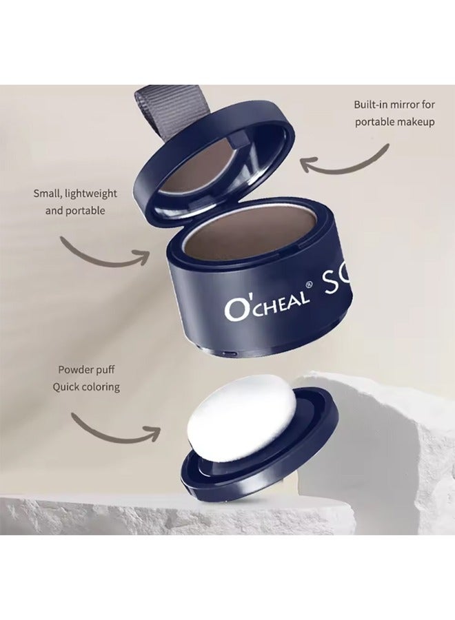 اوكيل ضباب ناعم ونعومة شعري Powde ، بودرة شعري سحرية فور خط شعر Shadow غطاء سريع خافي عيوب جذر الشعر مع غطاء جذر Puff Touch للشعر الخفيف مقاوم للماء (لون قهوة عميق) - Image 5