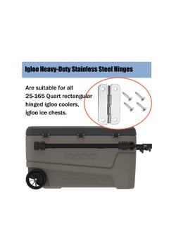 KASTWAVE 4 Pack Heavy Duty Stainless Steel Hinges, High Strength Cooler Replacement Parts, Cooler Hinges with Screws for Igloo Ice Chests  - Image 3