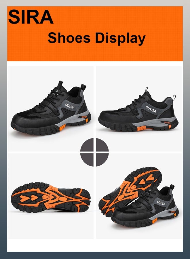 SIRA Men's 10KV Insulated Safety Shoes - Anti-Slip & Puncture-Proof Work Boots with Composite Toe, Lightweight & Breathable for Electricians, Construction, Warehouse (Black) - Image 5