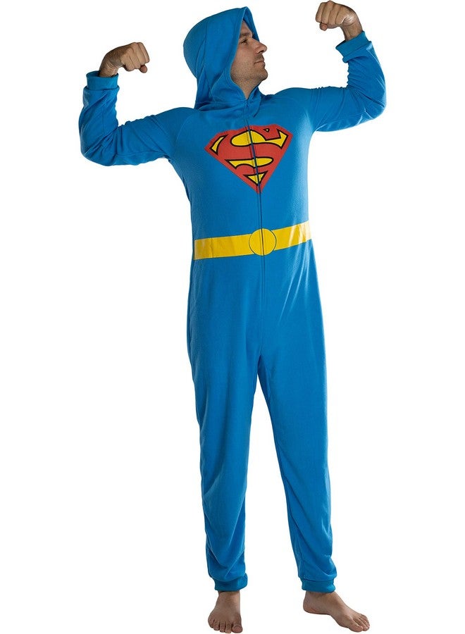 بيجامات عائلية متطابقة من DC Comics Justice League Superhero بدلة اتحاد (رجالي، سوبرمان، S/M) - Image 1