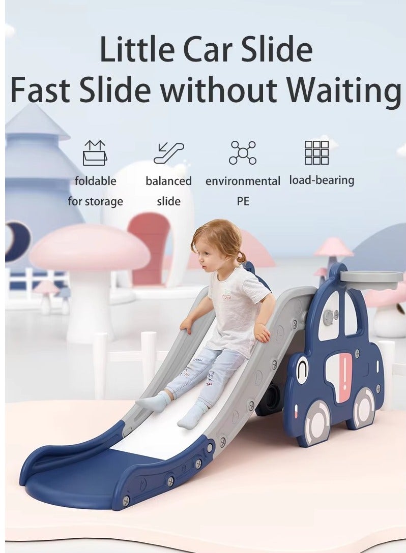 فول جوي زحليقه اطفال مع طوق كرة السلة، 2 في 1 زحليقه للأطفال الصغار والأولاد والبنات المتسلقين، ألعاب داخلية وخارجية - Image 2