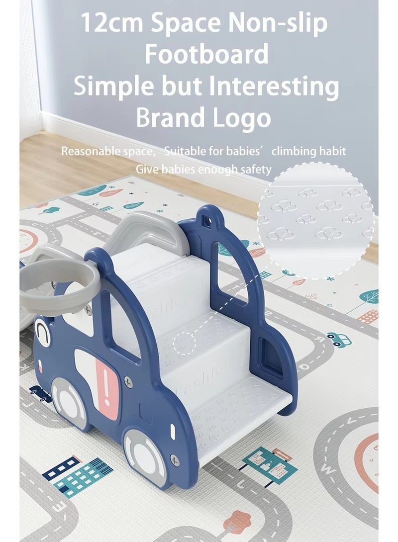 فول جوي زحليقه اطفال مع طوق كرة السلة، 2 في 1 زحليقه للأطفال الصغار والأولاد والبنات المتسلقين، ألعاب داخلية وخارجية - Image 3