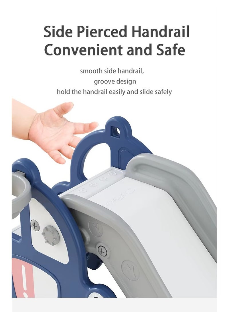 فول جوي زحليقه اطفال مع طوق كرة السلة، 2 في 1 زحليقه للأطفال الصغار والأولاد والبنات المتسلقين، ألعاب داخلية وخارجية - Image 4