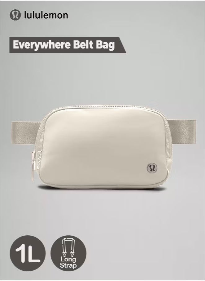 Everywhere Belt Bag, Compact and Convenient Belly Bag with Zippered Pockets, Easy Access Exterior Pocket and Interior Essentials Pocket for On the Go Storage, Cream