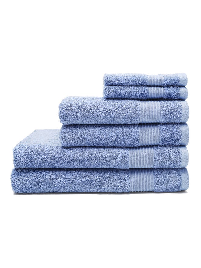 FIELDCREST 6-Piece Plain Bath Towel 500 Gsm 500 Gsm City Blue - Image 1