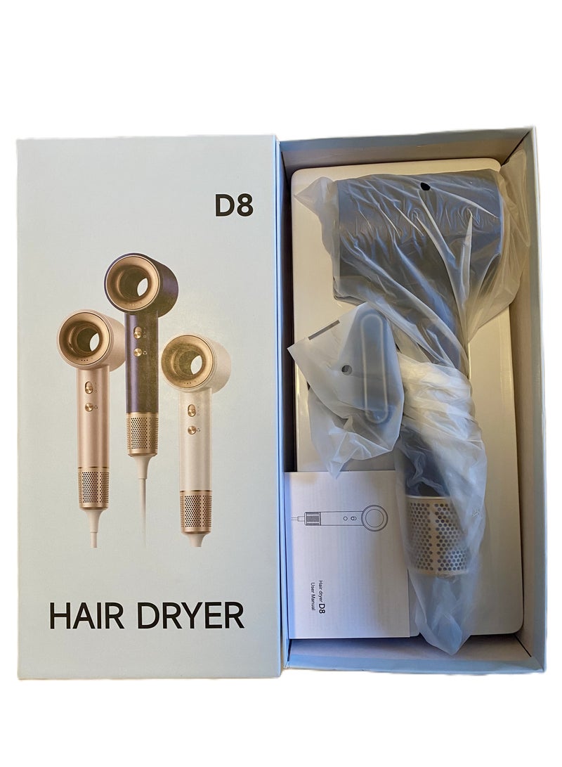 Lightweight High-Speed Hair Dryer- Blow Dryer with 600 Million Negative Ions and 68m/s Strong Wind Power, Super Light at Only 368g, 110,000 RPM Aerospace-grade High-speed Motor with Hollow Air Duct Technology, Home & Travel (Blue)