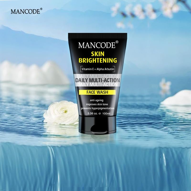 MAN CODE Mancode Daily Action Face Wash for Men with Vitamin C and Alpha Arbutin Clear Skin Oil Control Acne Defense Dark Spot Reduction Pollution Protection  Pack of 1  Mens Face Wash100ml  - Image 2