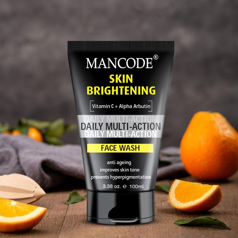 MAN CODE Mancode Daily Action Face Wash for Men with Vitamin C and Alpha Arbutin Clear Skin Oil Control Acne Defense Dark Spot Reduction Pollution Protection  Pack of 1  Mens Face Wash100ml  - Image 4