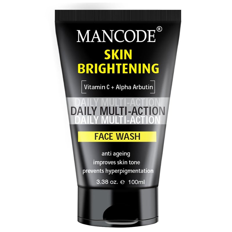 MAN CODE Mancode Daily Action Face Wash for Men with Vitamin C and Alpha Arbutin Clear Skin Oil Control Acne Defense Dark Spot Reduction Pollution Protection  Pack of 1  Mens Face Wash100ml  - Image 1