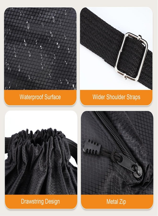 Dntorx Drawstring Backpack, Gym Bag with Water Bottle Pocket, Drawstring Sackpack, Waterproof String Backpack for Soccer, Basketball, Swim for Women Men - Image 5