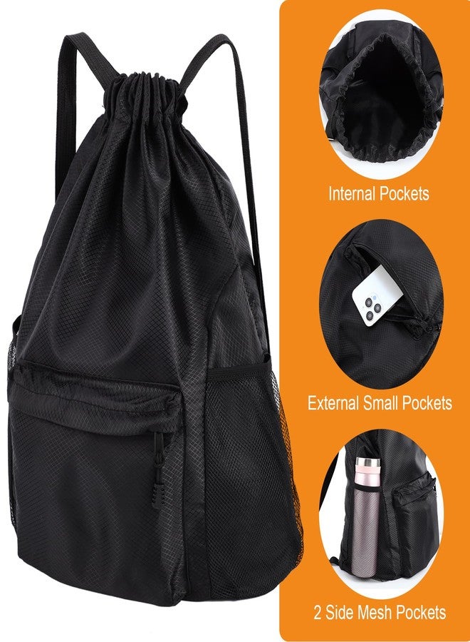 Dntorx Drawstring Backpack, Gym Bag with Water Bottle Pocket, Drawstring Sackpack, Waterproof String Backpack for Soccer, Basketball, Swim for Women Men - Image 4