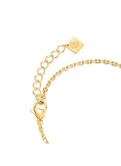 CERRUTI 1881 Eletra Gold-Plated Bracelet,Adjustable Chain with Crystal-Embedded Charm and Iconic CRR Logo, Elegant and Refined Jewelry  - Image 3