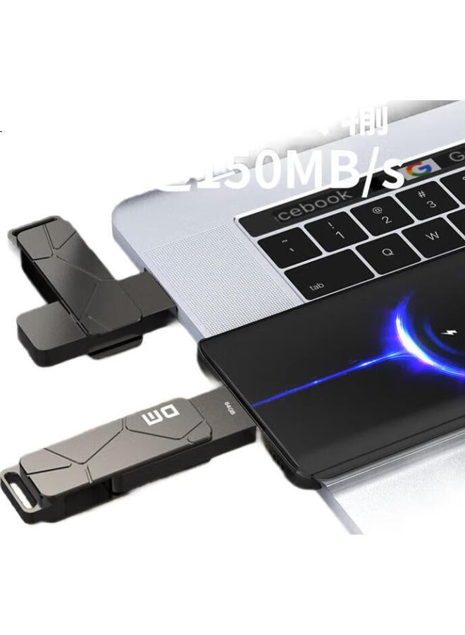 DM Dm Daimai 64Gb Usb3.2 Flash Drive Pd197, Metal Rotating High-Speed Read/Write Large Capacity Usb Drive, Business Office Study Car-Mounted Durable Thumb Drive - Image 2
