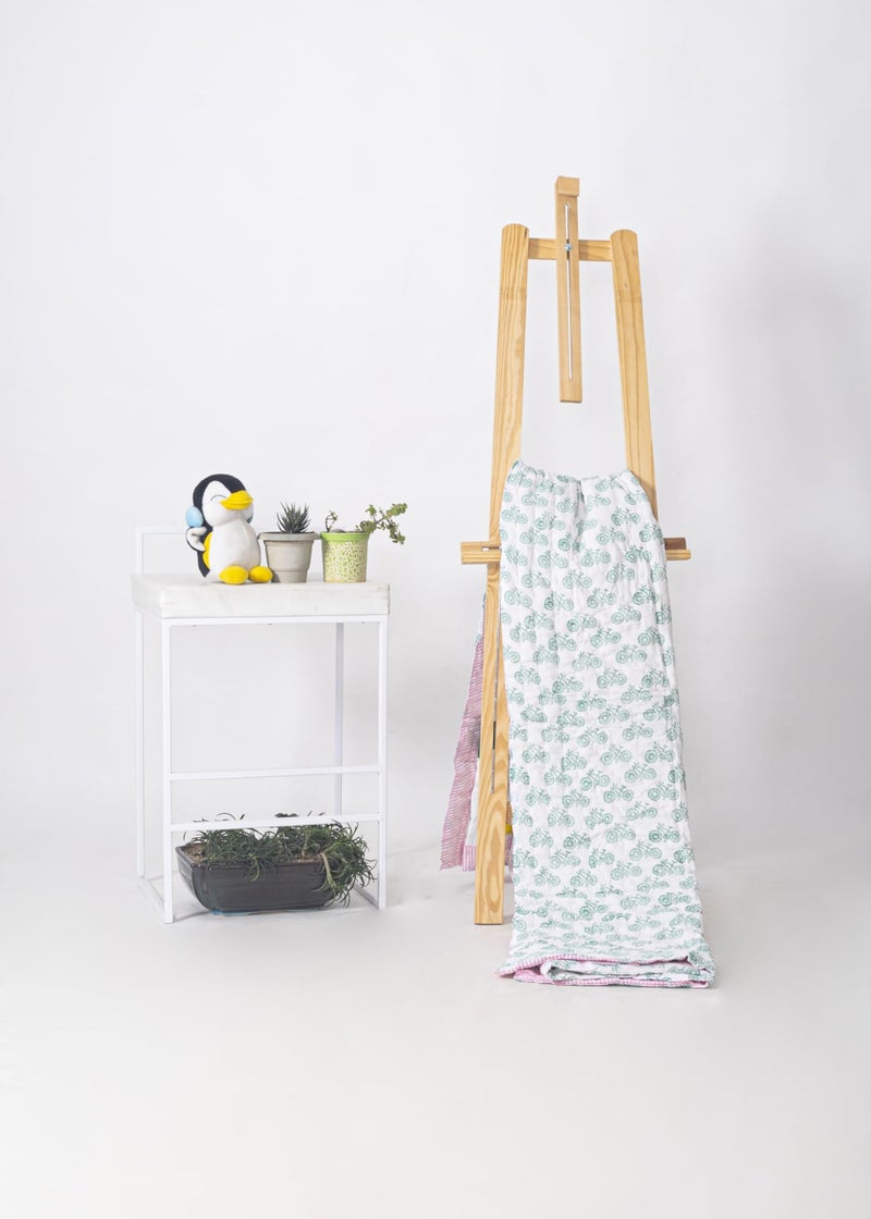 Feels Like Home Handcrafted Home Linen Feels Like Home Baby Quilt - Baby Elephant Cotton Baby Super Soft Lightweight Reversible All Season Use Comforter AC Blanket Baby Wrap for Kids, 60 x 90 Inch (0-5 Years) - Image 4