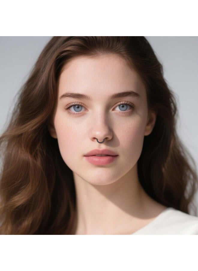 D.Bella Fake Septum Piercing Faux Nose Rings Hoop Stainless Steel Faux Lip Ear Nose Septum Ring Non Piercing Clip On Nose Hoop Rings Body Piercing Jewelry, Metal, stainless steel - Image 5