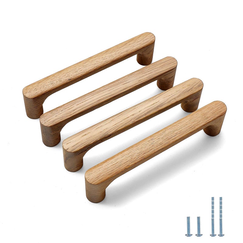 Evionlin Burlywood Round 712in 4 pcs Wooden Drawer Pulls Handle pulls for cabinets Kitchen Cabinet Drawer pulls Cabinet Door Pull - Image 2