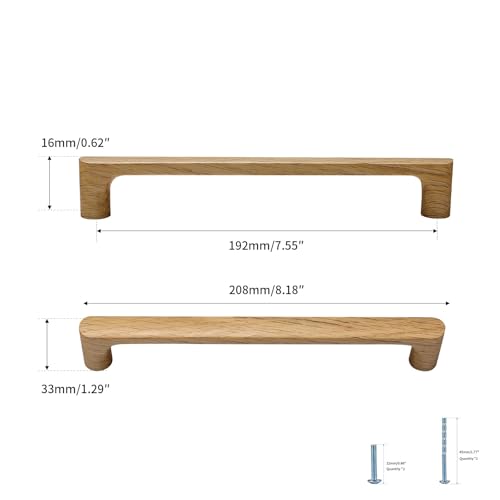 Evionlin Burlywood Round 712in 4 pcs Wooden Drawer Pulls Handle pulls for cabinets Kitchen Cabinet Drawer pulls Cabinet Door Pull - Image 3
