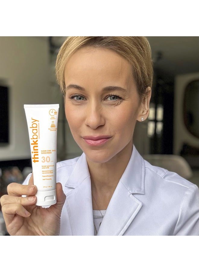 Thinkbaby Mineral Sunscreen, SPF 30 Clear Zinc Oxide Baby Sunscreen, 3 Fl Oz, Natural, Water Resistant, Reef Safe, Broad Spectrum UVA/UVB Sun Screen for Sun Protection, Travel Size - Image 4