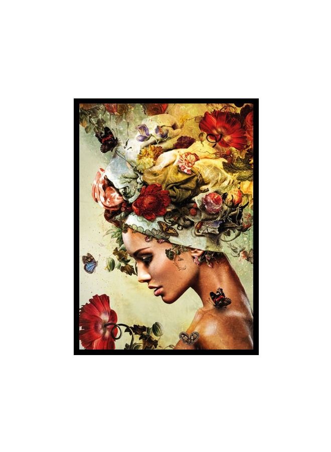 Marktna Canvas Wall Art for Wall Decoration Woman Design With a Hollow Black Frame Size 120x80cm One Piece - Image 2