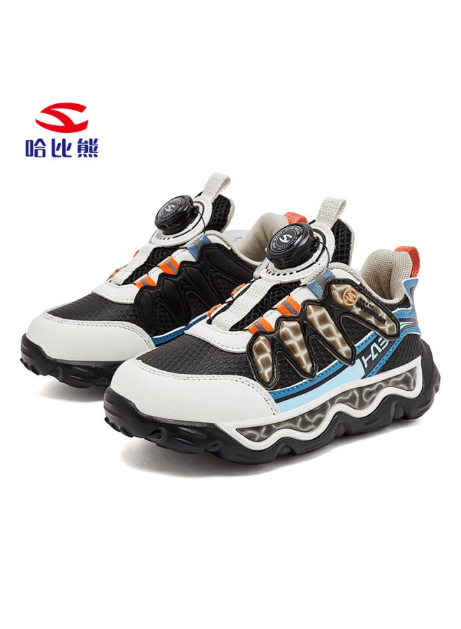 Habib Bear Leather Boy's Sneaker Leather Spring And Autumn Low-top Shoes Spin Buckle Girls Shoes A Generation Of Hair