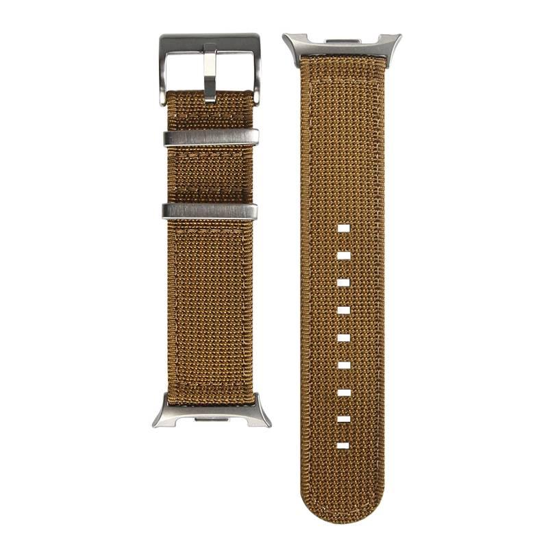 LL Brown Nylon Loop Strap Smartwatch Band Compatible with Samsung Galaxy Watch 8 with Adjustable Fit Replacement Strap for Daily Wear - Image 1