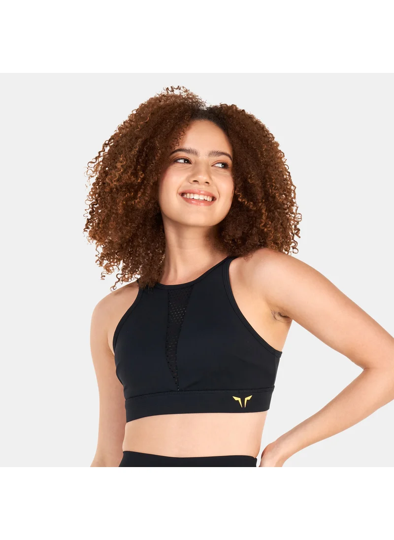 SQUATWOLF Women's High-Neck Perforated Sports Bra