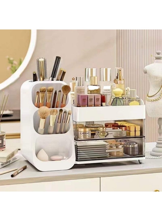 Bayleef Cosmetic Storage Box Large Capacity Skin Care Cosmetic Lipstick Storage Rack Household Desktop Dressing Table Cosmetic Box Luxurious Look And Aesthetic view - Image 4