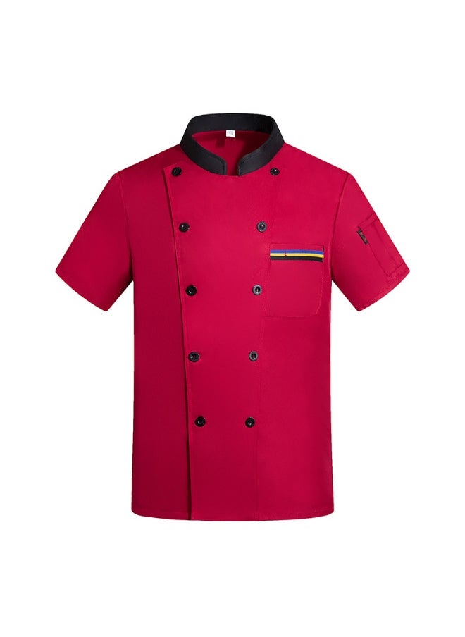 NIBEMINENT - Professional Short Sleeve Chef Jacket for Food Service Industry Restaurant Uniform Chef Uniform Chef Coat - Image 1