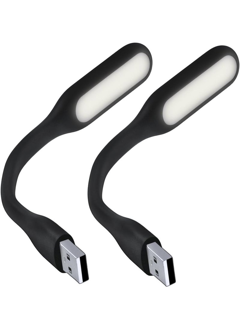 iMBAPrice iMBPrice 2 Pack Portable Mini USB Led Lamp Light Warm White with Flexible Adjust Angle for PC  MacLaptopPower Bank  Black  - Image 3