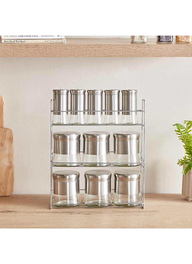 Home Box Essential 12-Piece Glass Spice Rack Set 28.5 x 33 x 9.5 cm  - Image 2