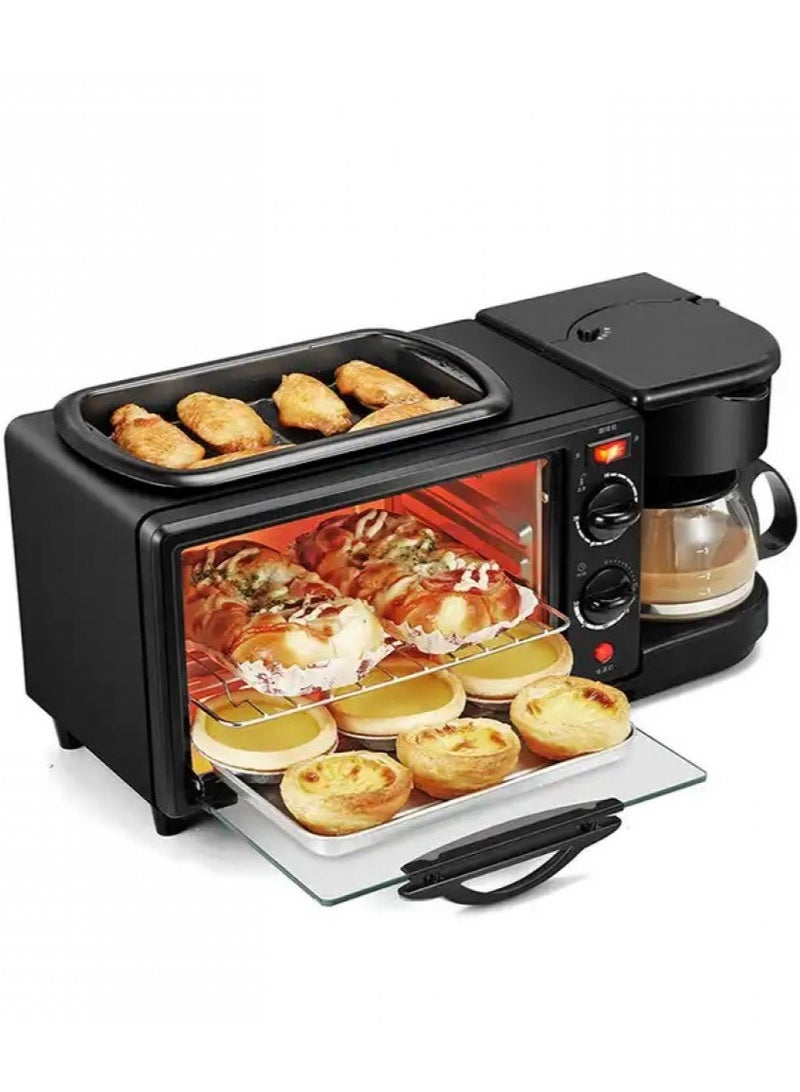 Silver Crest 3 in 1 Breakfast Maker Station, Frying Pan, Breakfast Egg Sandwich Maker, Black - Image 1