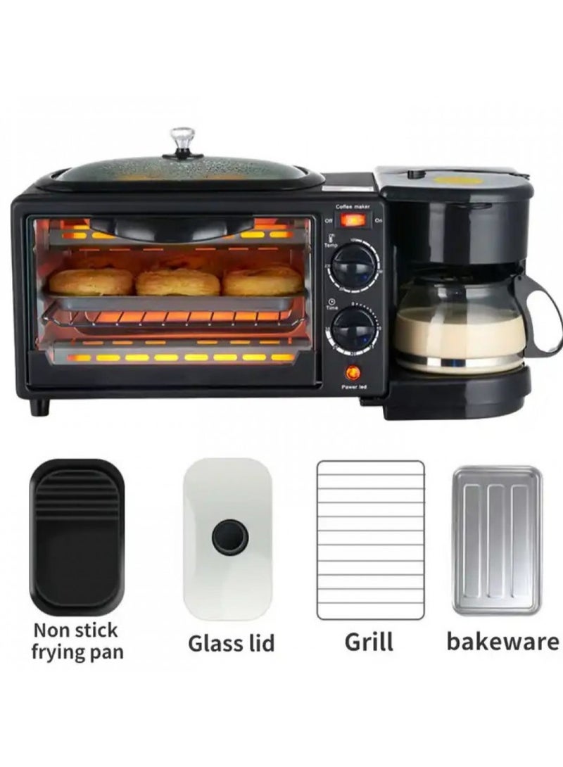 Silver Crest 3 in 1 Breakfast Maker Station, Frying Pan, Breakfast Egg Sandwich Maker, Black - Image 2