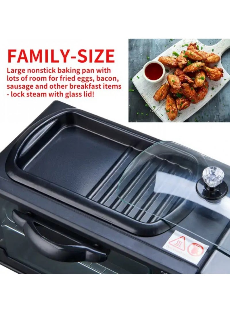 Silver Crest 3 in 1 Breakfast Maker Station, Frying Pan, Breakfast Egg Sandwich Maker, Black - Image 3