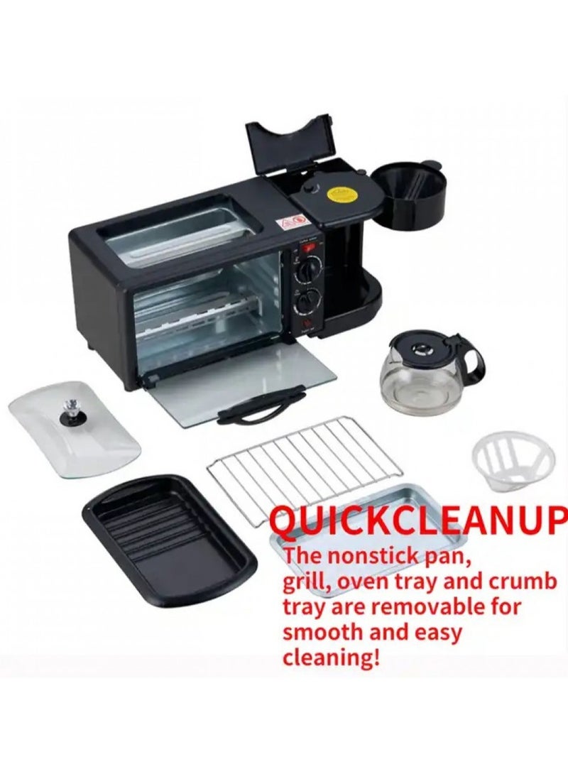 Silver Crest 3 in 1 Breakfast Maker Station, Frying Pan, Breakfast Egg Sandwich Maker, Black - Image 4