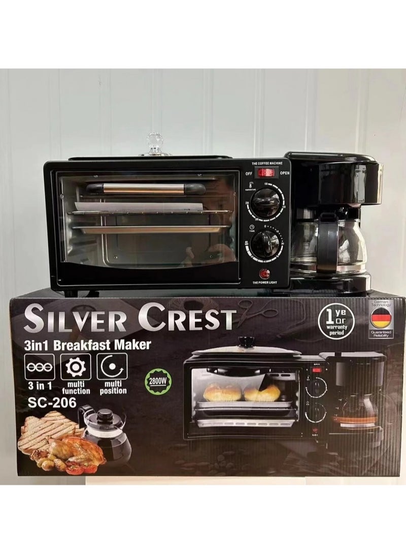 Silver Crest 3 in 1 Breakfast Maker Station, Frying Pan, Breakfast Egg Sandwich Maker, Black - Image 5