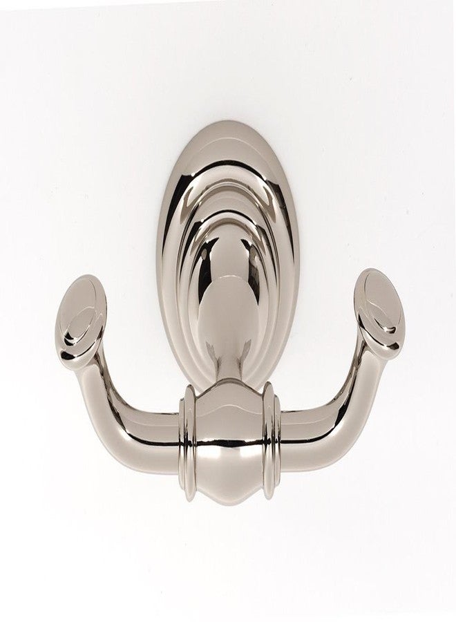 خطاف رداء مزدوج من مجموعة تشارلي من Alno Creations -a6784-pn- نيكل مصقول