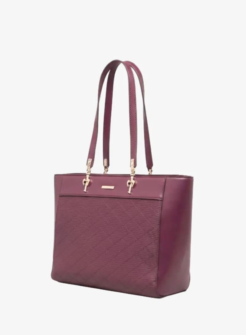 Sasha Sasha Textured Tote Bag with Zip Closure