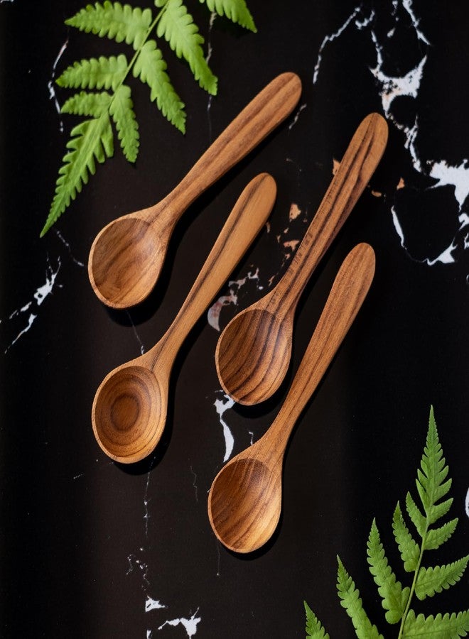 FAAY Mini Seasoning - Condiment Teak Spoons for Sugar Salt Tea Coffee Spices Honey Jam Mastard (1/2 Tea - Spoon x 3) - Image 5