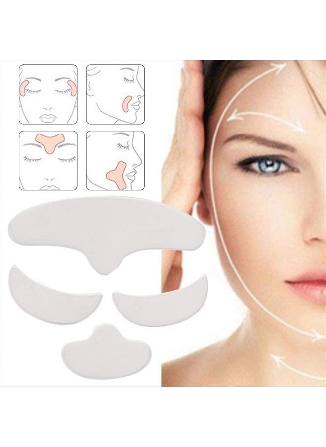 ZJchao - Wrinkle Patches, 4Pcs Anti Wrinkle Silicone Patch Pad Skin Lifting Reusable Forehead Eye Face Chin Patch for Women Reducing Eye and Around Mouth and Upper Lip Wrinkles - Image 1