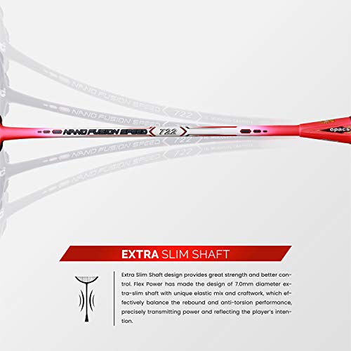 Apacs Nano Fusion Speed 722 (76 grams, Made in Vietnam) Ulta Light Weight | Japanese Graphite Unstrung Badminton Racket with Free Full Cover | G2-4 1/8 inches (White) - Image 3