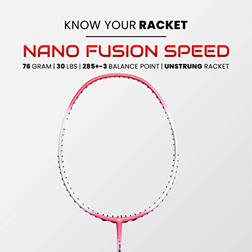 Apacs Nano Fusion Speed 722 (76 grams, Made in Vietnam) Ulta Light Weight | Japanese Graphite Unstrung Badminton Racket with Free Full Cover | G2-4 1/8 inches (White) - Image 2
