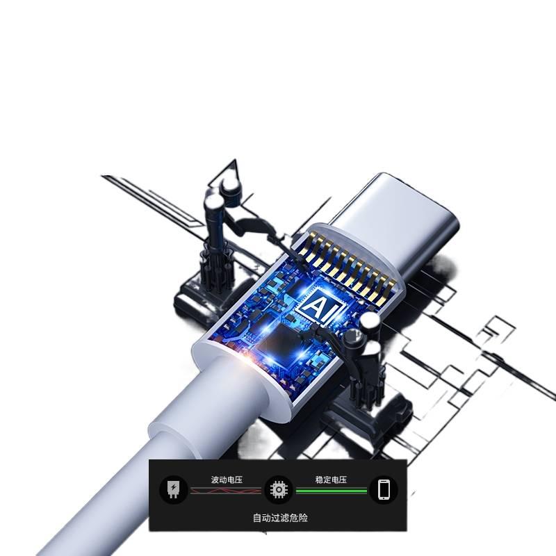 كابل USB-C سريع بقدرة 60W وUSB - C إلى USB-C وللشحن السريع لـ شحن الهاتف والتابلت ونقل البيانات واستخدام المحولات والإعداد المكتبي والحمل أثناء السفر - Image 5