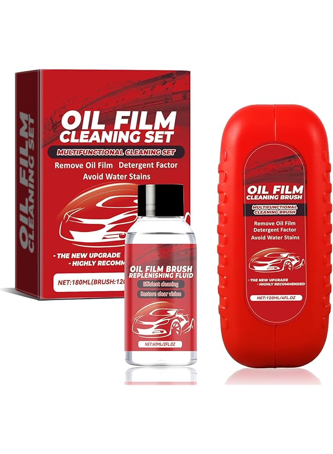 SWIUKPHE Professional Oil Film Cleaning Brush For Car Windows, Automotive Oil Film Cleaning Brush, No Damage To The Body, Highly Efficient And Powerful Removal Oil Film And Coating, 6.23 Fl Oz (Pack Of 1) - Image 1