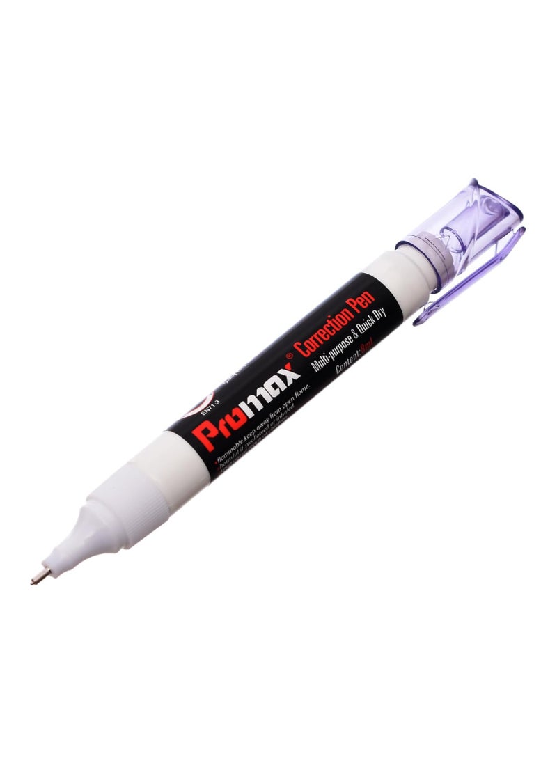 Promax Promax 034 High Quality Correction Pen Quick Dry Metal Tip 8ml Pack of 6 Pieces Suitable For Home, School, Or Educational Centers  - Image 2